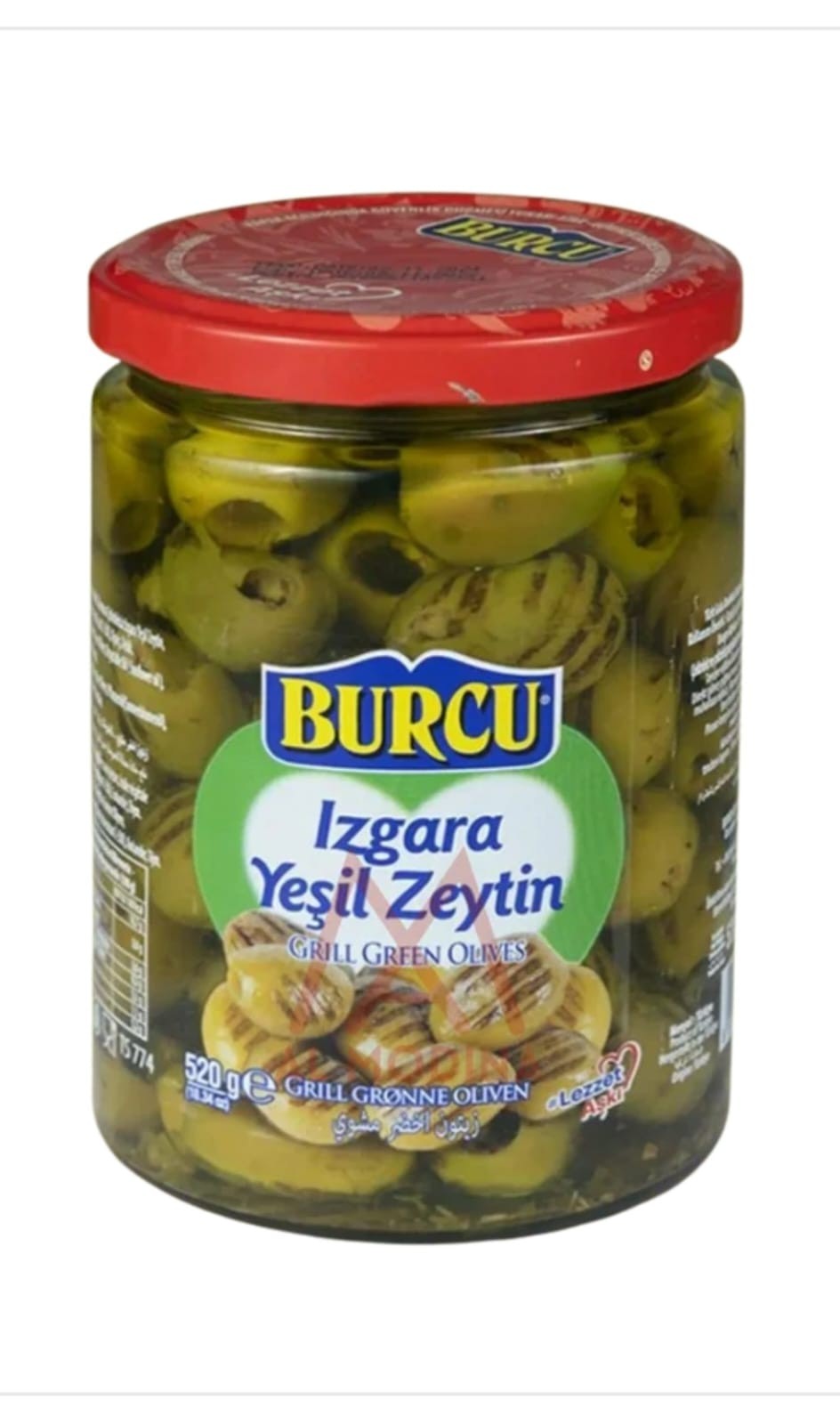 Grilled green olives 520g